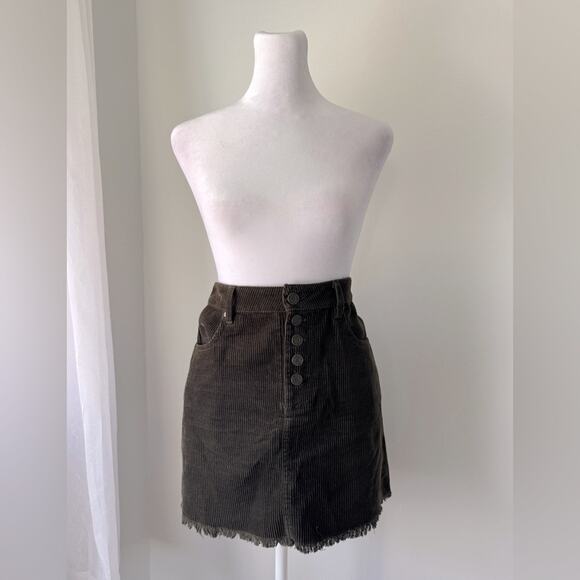 Indigo Rein Dark Brown Corduroy Mini Skirt - Picture 3 of 10
